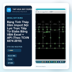 Hinh bia Bảng Tính Thép Dầm Import Nội Lực Trực Tiếp Từ Etabs Bằng VBA Excel + API (Theo TCVN 5574-2018)