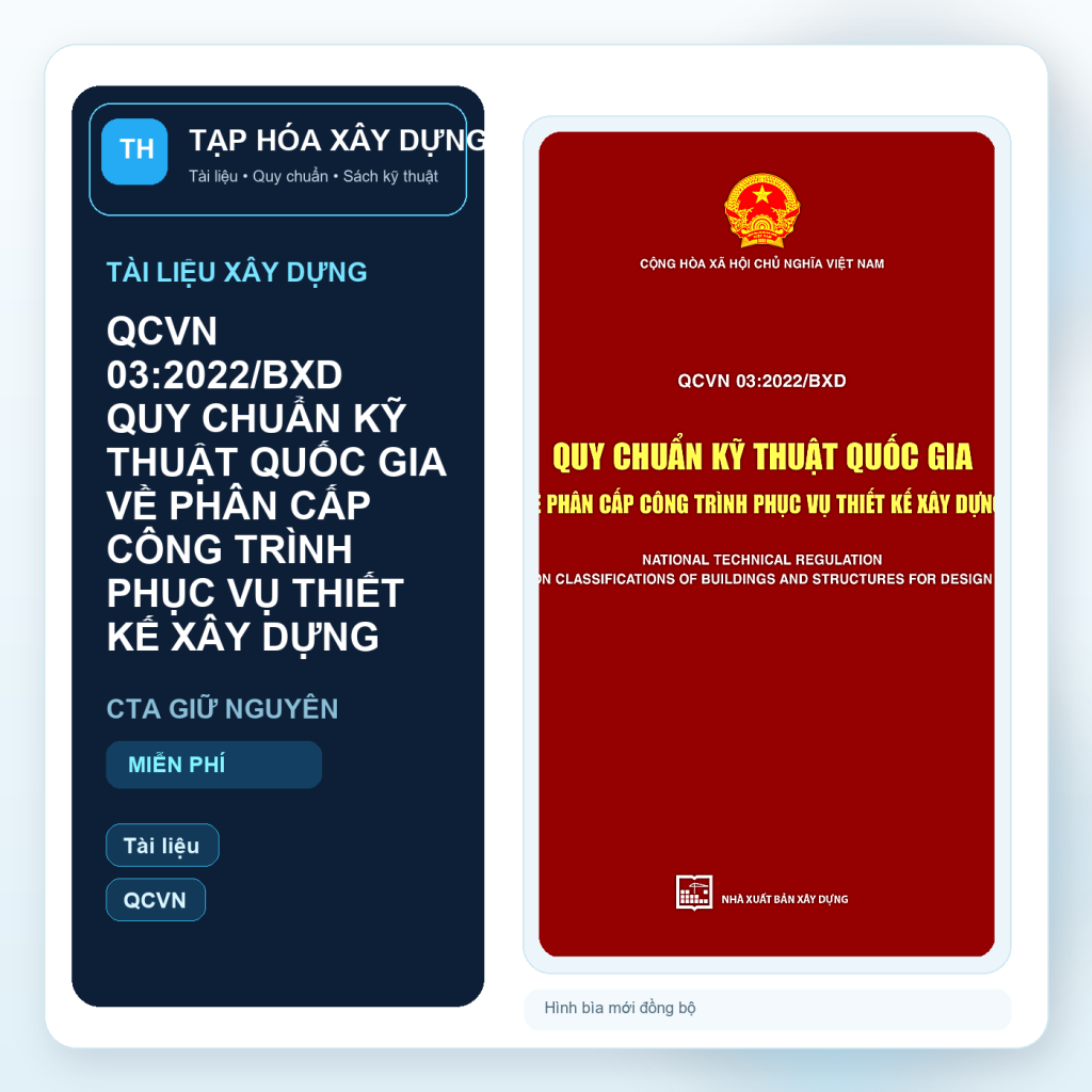 QCVN 03:2022/BXD QUY CHUẨN KỸ THUẬT QUỐC GIA VỀ PHÂN CẤP CÔNG TRÌNH PHỤC VỤ THIẾT KẾ XÂY DỰNG