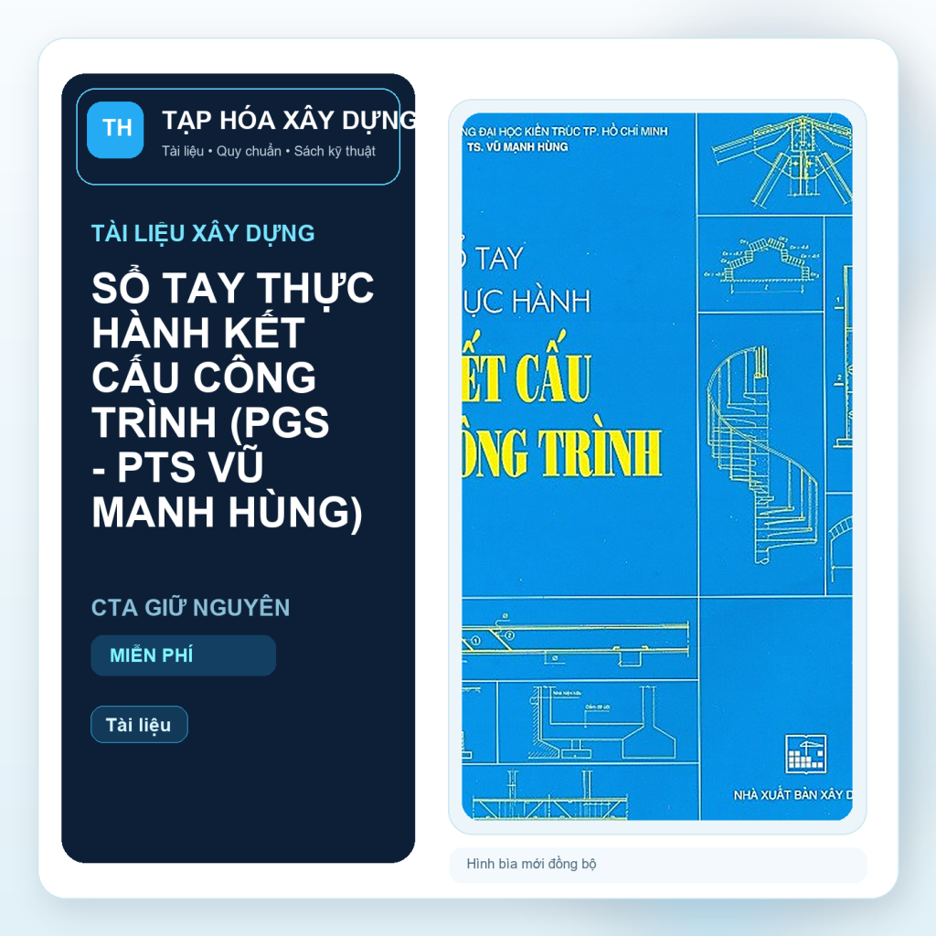 SỔ TAY THỰC HÀNH KẾT CẤU CÔNG TRÌNH (PGS - PTS VŨ MANH HÙNG)