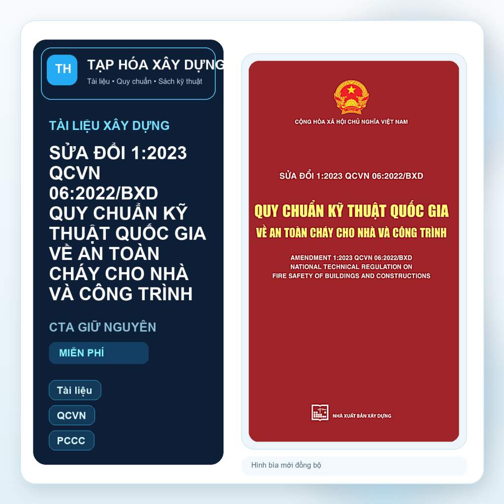 SỬA ĐỔI 1:2023 QCVN 06:2022/BXD QUY CHUẨN KỸ THUẬT QUỐC GIA VỀ AN TOÀN CHÁY CHO NHÀ VÀ CÔNG TRÌNH