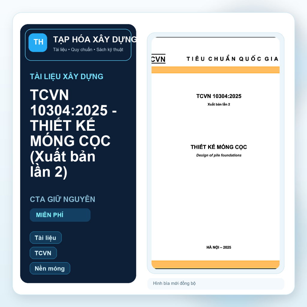 TCVN 10304:2025 - THIẾT KẾ MÓNG CỌC (Xuất bản lần 2)