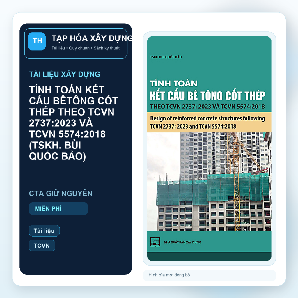 TÍNH TOÁN KẾT CẤU BÊTÔNG CỐT THÉP THEO TCVN 2737:2023 VÀ TCVN 5574:2018 (TSKH. BÙI QUỐC BẢO)