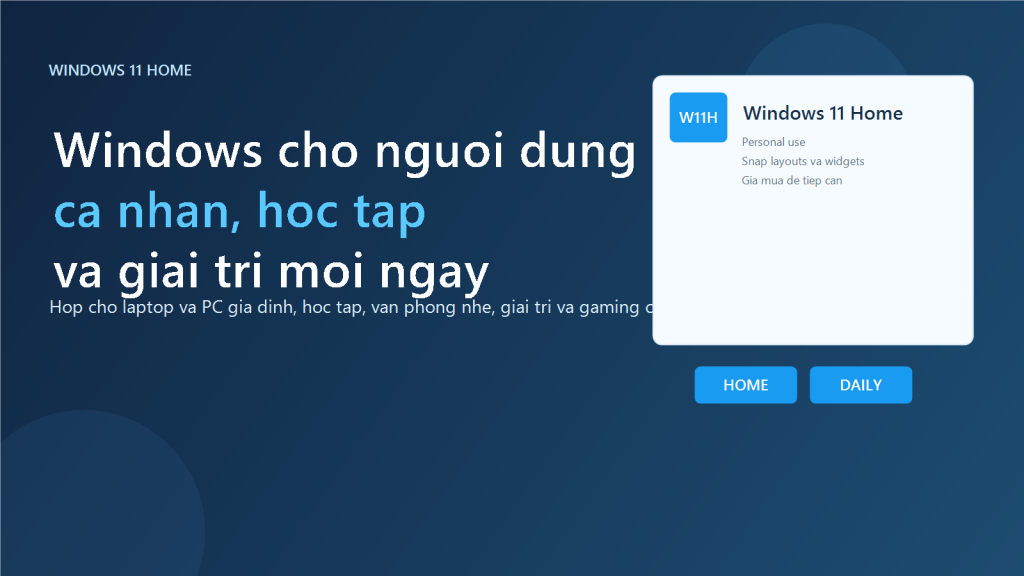 Cover Windows 11 Home cho may tinh ca nhan hoc tap va giai tri